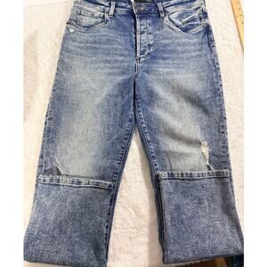 KUT from the Kloth Rosa High Rise Crop Vintage Straight Button Fly S 8